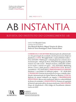 cover image of AB Instantia--2015, Ano III, n.º 5, Anual